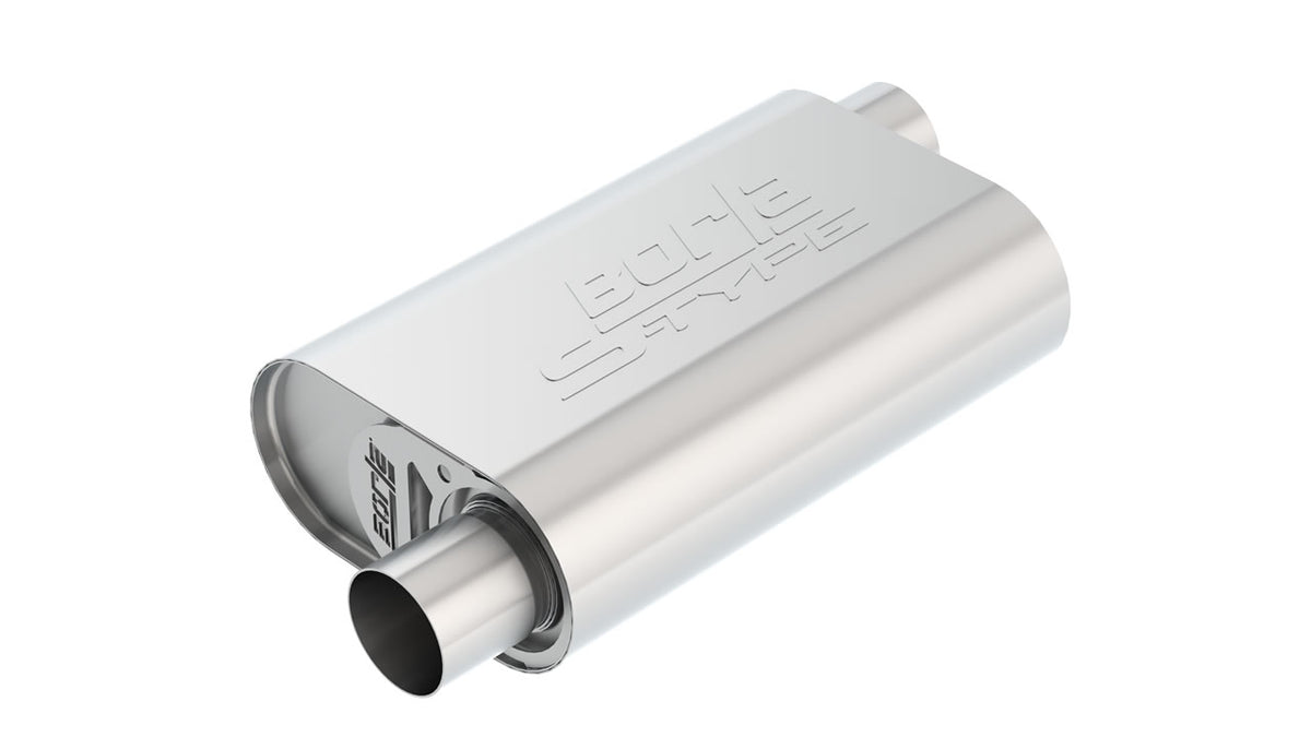 Borla 400942 CrateMuffler S-Type Oval Muffler 2.5 in Offset / Offset (14 x 4.35 x 9 in) for Mopar Big Block 383/413/426/440