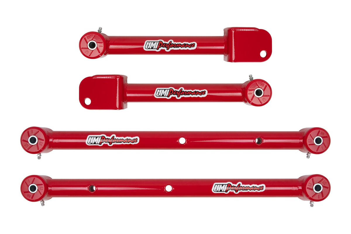 UMI Performance 401518-R Adjustable Upper and Lower Control Arm Kit Red
