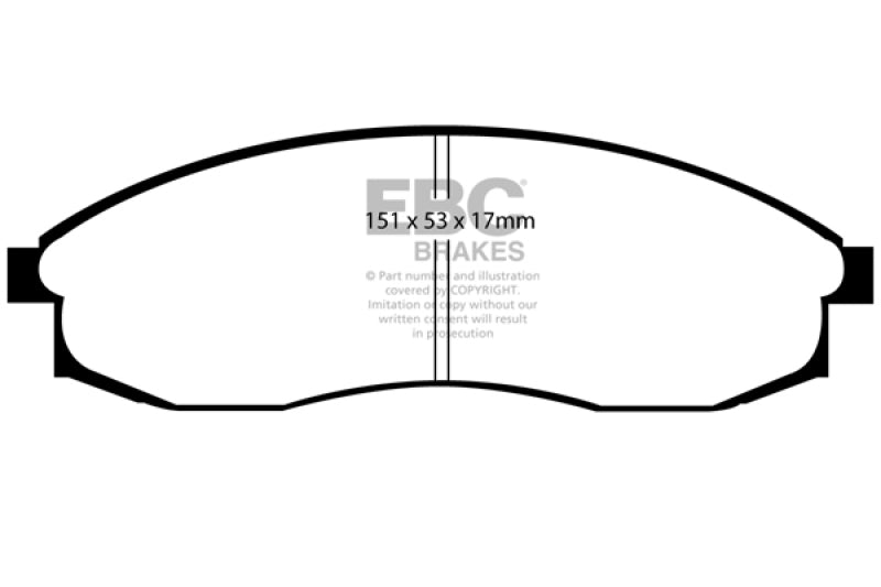 EBC 93-98 Nissan Skyline (R33) 2.5 GTS Yellowstuff Front Brake Pads DP41082R
