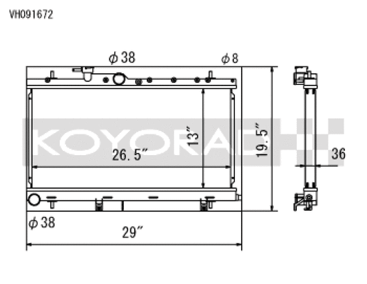 Koyo VH091672 for 03-07 Subaru Impreza WRX/STI (MT / w/ Filler Neck) Radiator