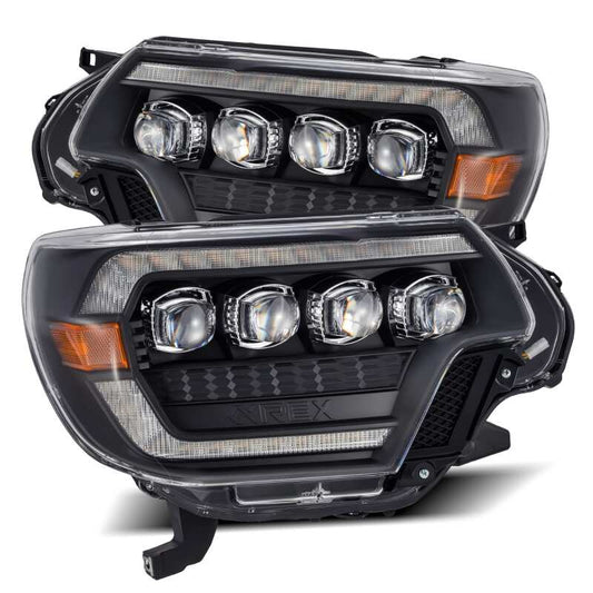 AlphaRex 880753 12-15 Toyota Tacoma NOVA LED Projector Headlights Plank Style Black w/Activation Light/Sequential Signal/DRL