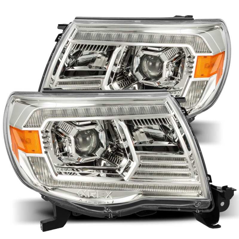 AlphaRex 880740 05-11 Toyota Tacoma LUXX LED Projector Headlights Plank Style Chrome with Activation Light/DRL
