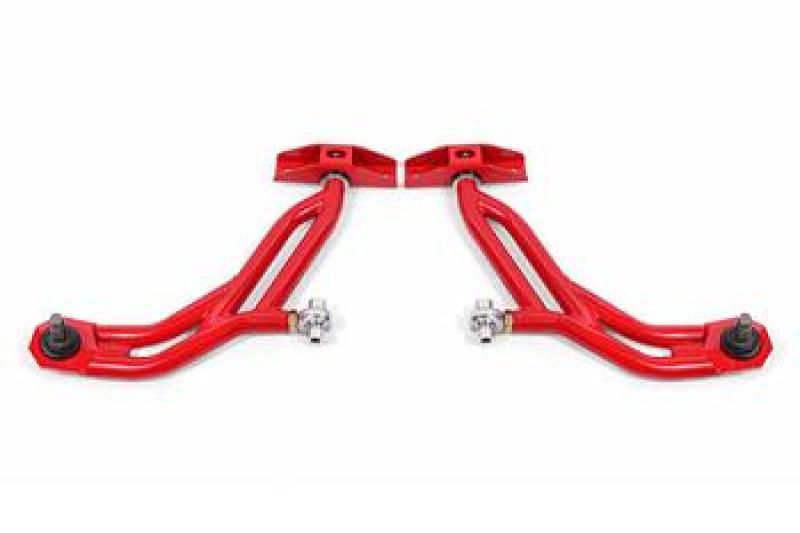 BMR 10-14 Ford Mustang Adj. Lower A-Arms with Delrin/Rod End / 19mm Tall Ball Joint - Red