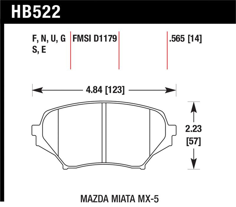Hawk Performance HB522C.565 HPX Motorsport Brake Pads