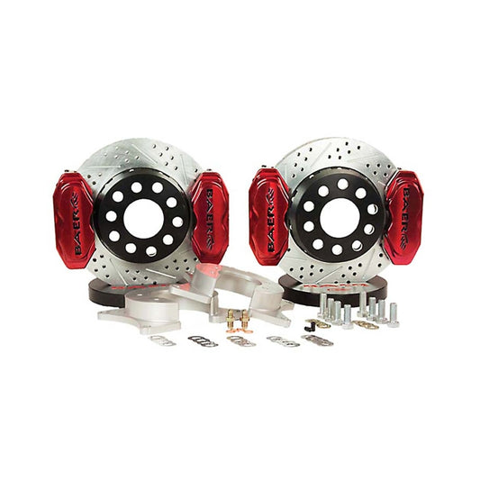 Baer Brakes Ford 8.8in C-Clip Rear Ends 11in SS4+ Dual Deep Stage Rear SDZ Brake Kit - Fire Red — 5 Lug (5x4.5", 5x4.75" BC) — 1.625" Pistons