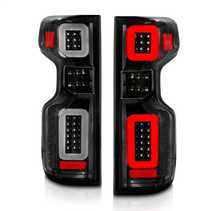 ANZO 2019-2026 Chevrolet Silverado 1500 LED Taillights - Black Clear Lens w/ Sequential Signal (Factory Models)