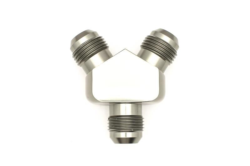 DeatschWerks 10AN Male Flare + 10AN Male Flare To 10AN Male Flare Y-Block Fitting