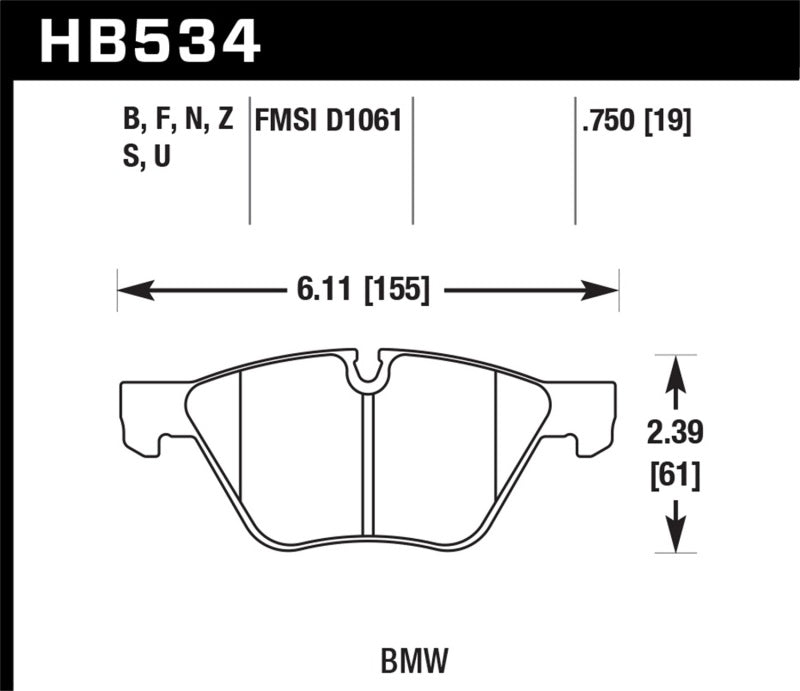 Hawk Performance HB534S.750 HT-10 Motorsport Brake Pads