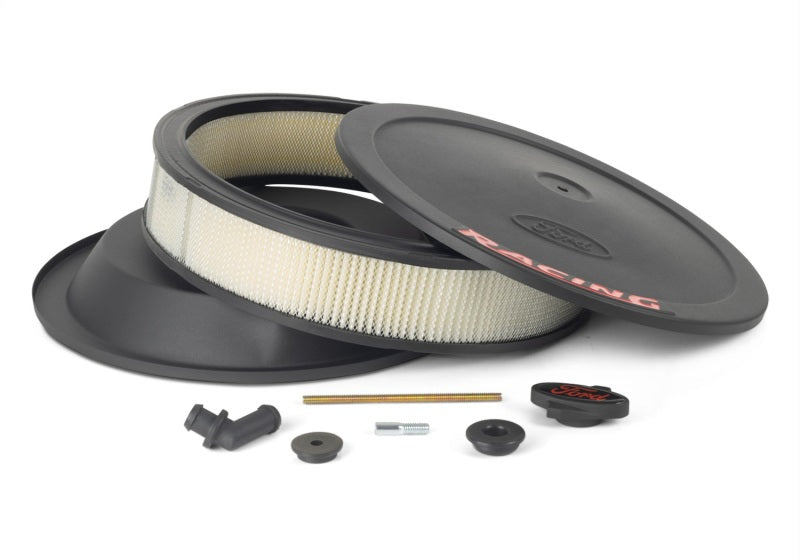 Ford Racing Air Cleaner Kit - Black Crinkle Finish with Red Emblem