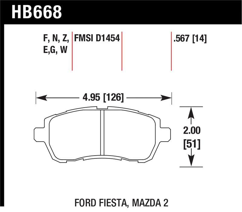Hawk Performance HB668E.567 Blue 9012 Motorsport Brake Pads