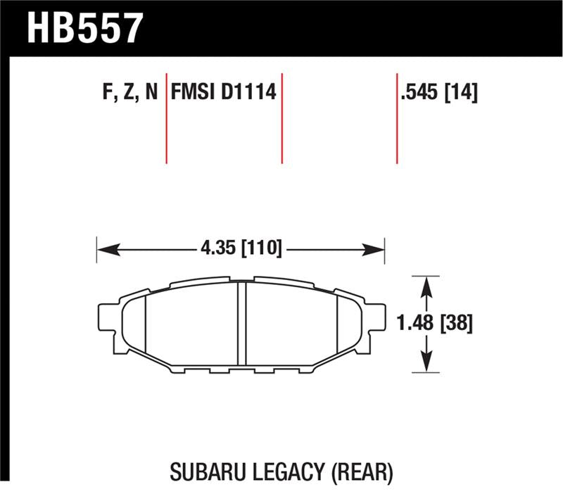 Hawk Performance HB557C.545 HPX Motorsport Brake Pads