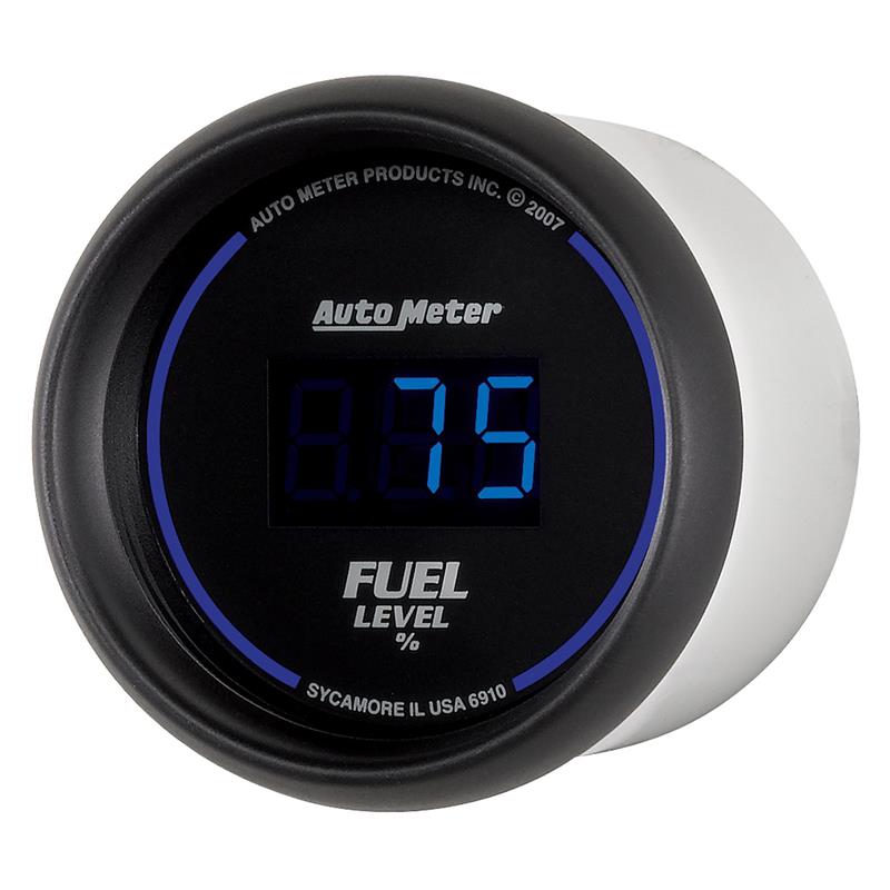 AutoMeter 6910 Cobalt Digital 52mm Black Programmable Fuel Level Gauge
