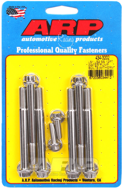 ARP 434-3202 for LS1 LS2 SS 12pt Water Pump Bolts w/Thermostat Housing Bolts Kit