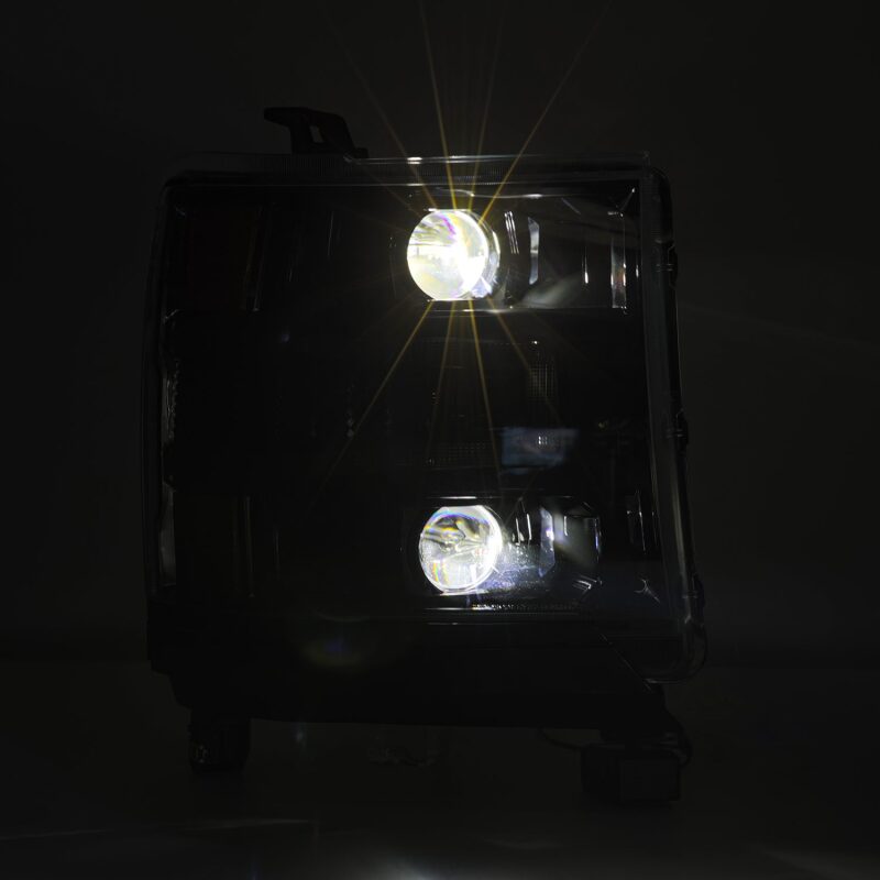 AlphaRex 880233 16-18 Chevrolet 1500 HD LUXX LED Projector Headlights Alpha-Black w/Sequential Atv Light / Sequential Signal (Req PN 810023)