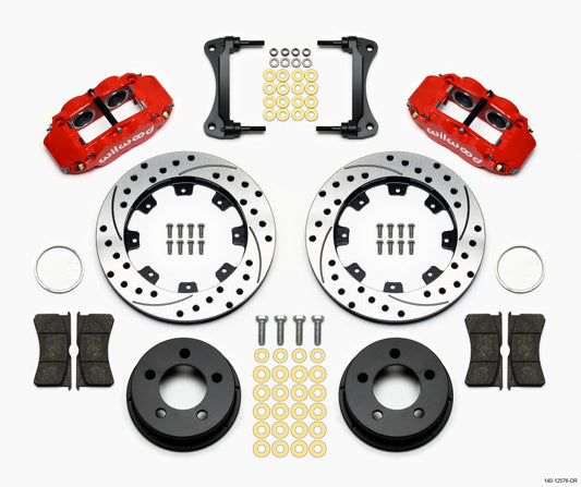 Wilwood Narrow Superlite 4R Front Kit 12.19in Drilled Red 87-89 Jeep YJ - #140-12576-DR