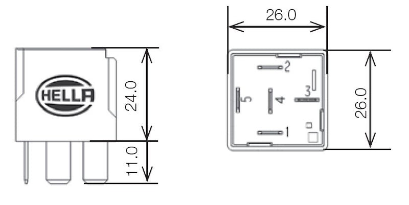HELLA 007794027 Relay 12V 20/40A SPDT with Resistor