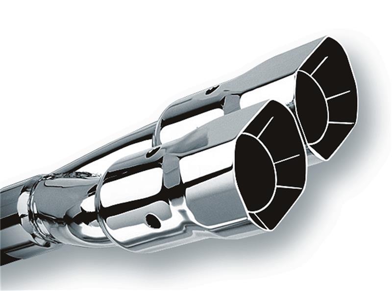 Borla 20233 Universal Polished Tip Dual Square Angle-Cut Intercooled (inlet 2 1/2in. Outlet 2 7/8 x 3 3/8i - #20233