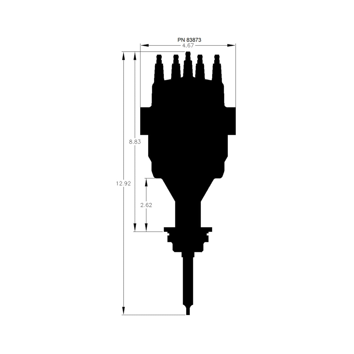 MSD 83873 Black for Chrysler 426, 440 Ready-To-Run Distributor