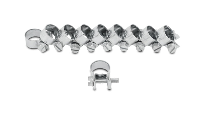 Vibrant Fuel Injector Style Mini Hose Clamps 10-12mm clamping range Pk of 10