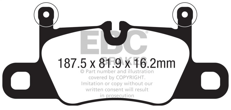 EBC 2016+ Porsche 911 (991/2 w/Cast Iron Rotors) 3.0TT Carrera Bluestuff Rear Brake Pads DP52371NDX