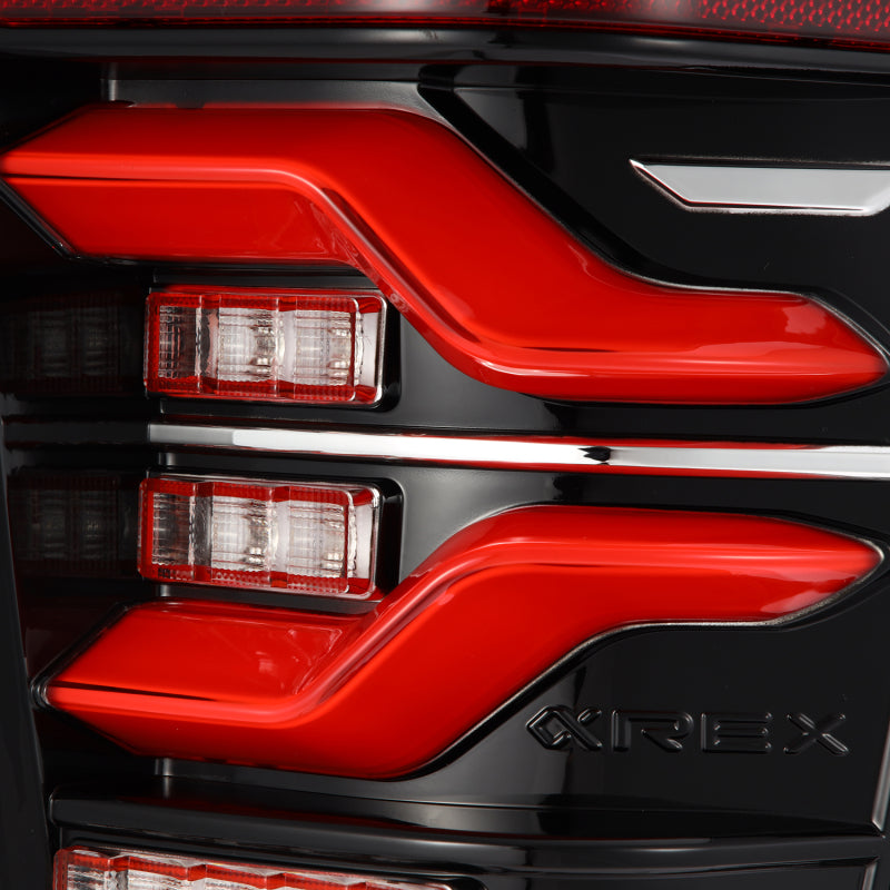 AlphaRex 680000 16-21 Toyota Tacoma LUXX LED Taillights Black/Red w/Activation Light/Sequential Signal