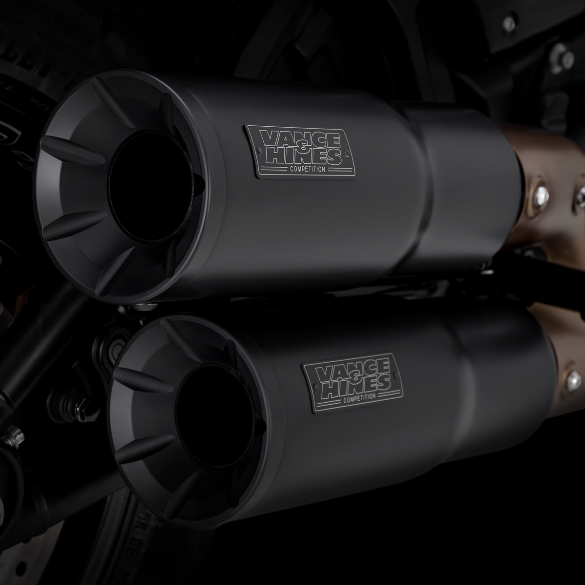 Vance & Hines 46547 Hi-Output Slip-Ons Black for 2018-2024 Harley-Davidson Softail