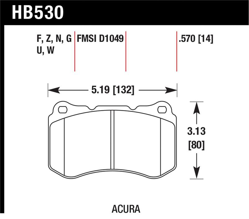 Hawk Performance HB530G.570 DTC-60 Motorsport Brake Pads