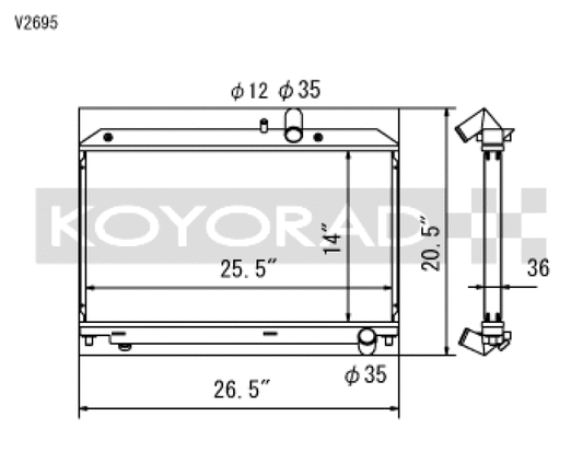 Koyo V2695 for 04-08 Mazda RX-8 1.3L (MT) Radiator