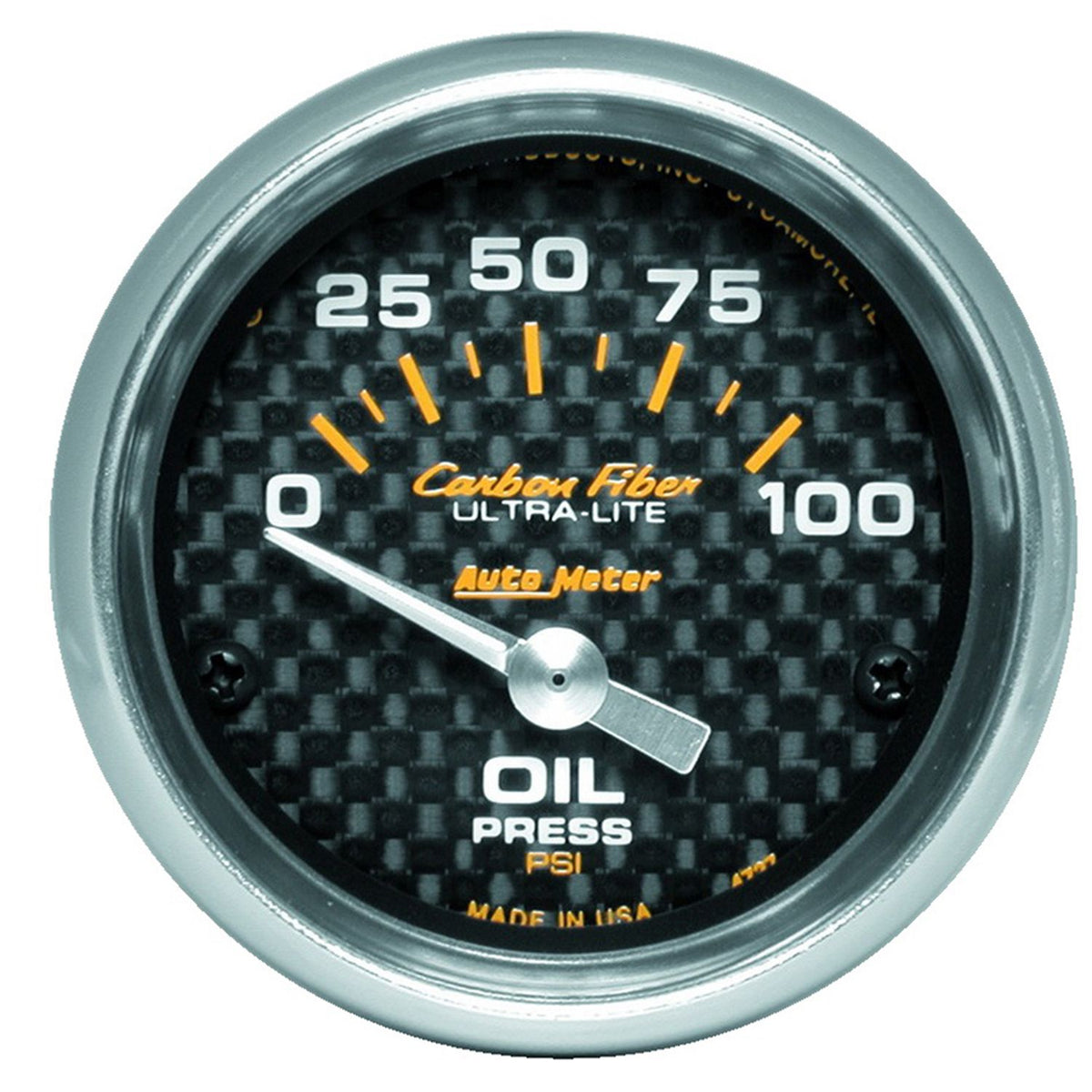 AutoMeter 4727 Carbon Fiber 52mm 100 PSI Electronic Oil Pressure Gauge