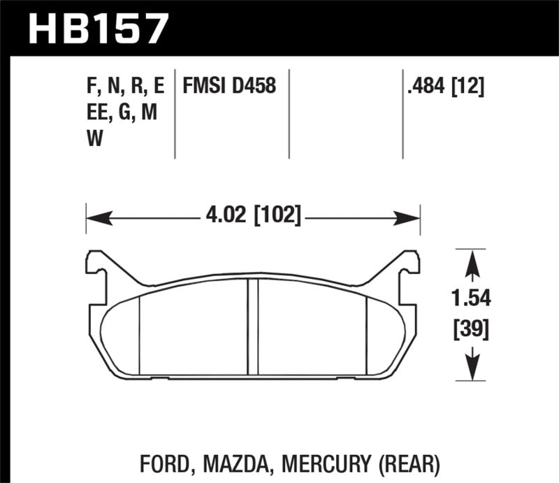 Hawk Performance HB157C.484 HPX Motorsport Brake Pads
