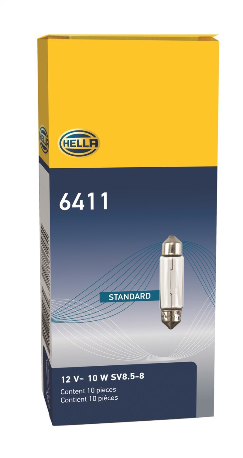 HELLA 6411 Clear 12V 10W 10x41mm T3.25 Festoon Bulb