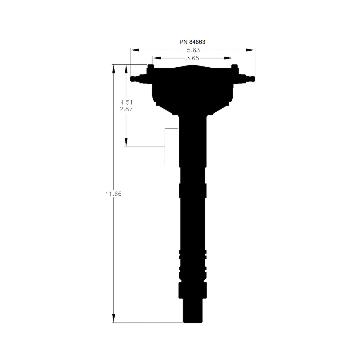 MSD 84863 for Chevy Super Tall Block Black Crab Cap Distributor