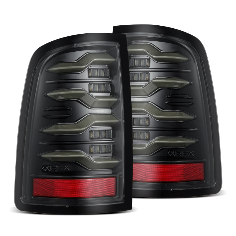 AlphaRex 640003 09-18 Dodge Ram Luxx-Series LED Tail Lights Alpha-Black w/ Activation Light & Sequential Signal