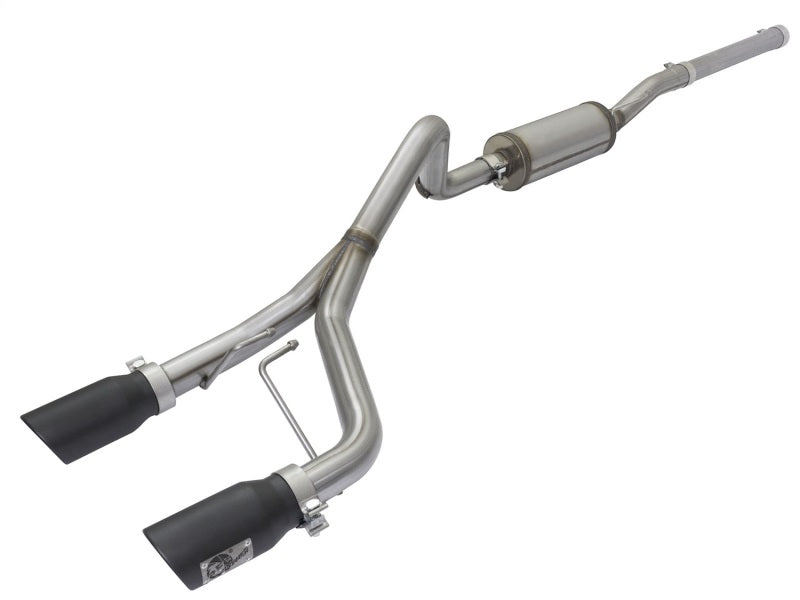 aFe Rebel Series CB 2.5in Dual Center Exit SS Exhaust w/ Black Tips 07-15 Jeep Wrangler 3.6L/3.8L V6 - #49-48056-B