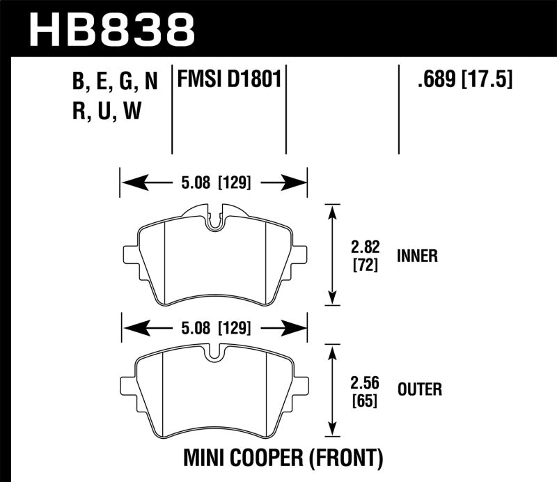 Hawk Performance HB838B.689 HPS 5.0 Street Brake Pads