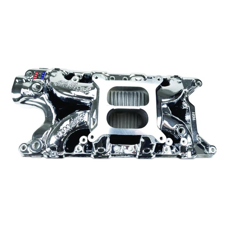Edelbrock 7121-CP Ford Small Block 302 Performer RPM Intake Manifold - Chrome Plasma Finish