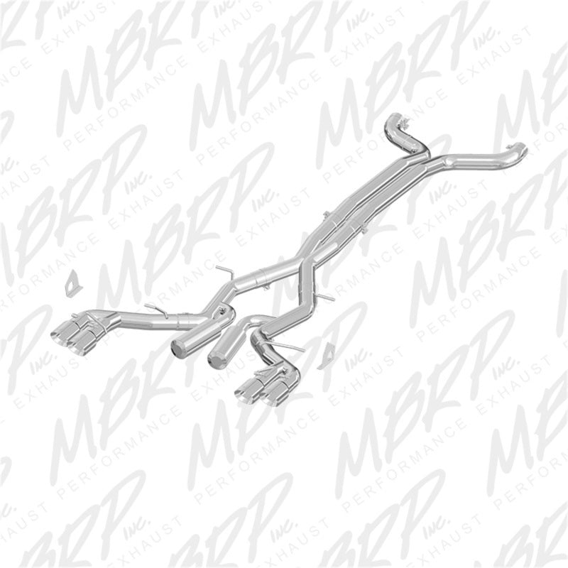 MBRP Camaro V8 6spd 3in Alum Race Dual Cat Back with 4.5in Quad Dual-Wall
