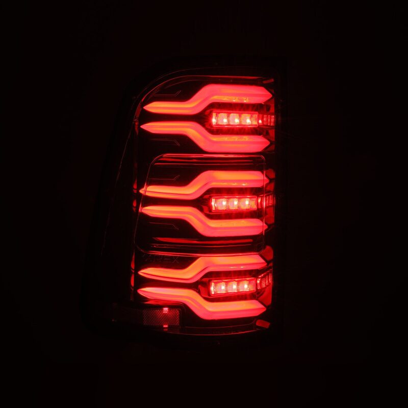 AlphaRex 640030 19-21 Dodge Ram 1500 Luxx-Series LED Tail Lights Alpha-Black w/Activation Light/Sequential Signal