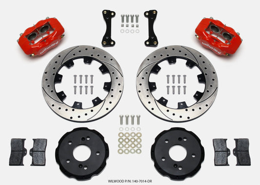 Wilwood Forged Dynalite Front Hat Kit 12.19in Drilled Red 02-06 Acura RSX-5 Lug - #140-7014-DR