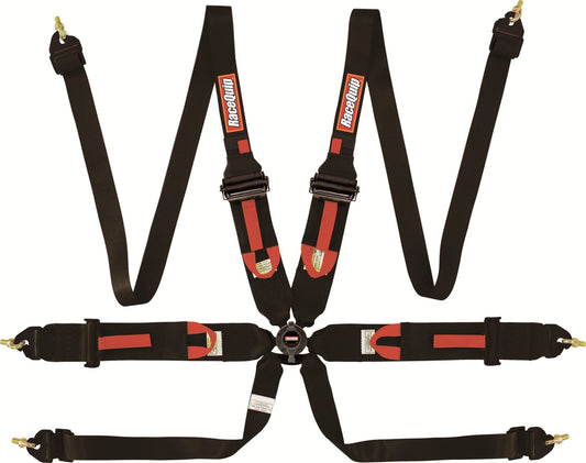RaceQuip 854004 Black FIA Camlock 6-Point Pull Up Lap Frontal Head Restraint
