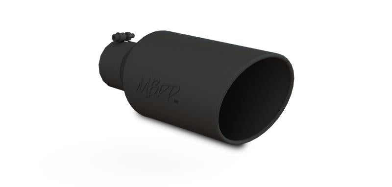 MBRP T5126BLK Exhaust Tip - 7" OD; Rolled End; 4" ID; 18" length | Black Coated