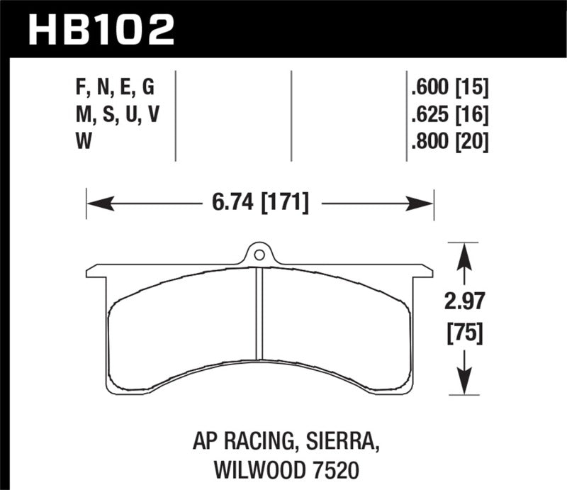Hawk Performance HB102F.800 HPS Performance Street Brake Pads