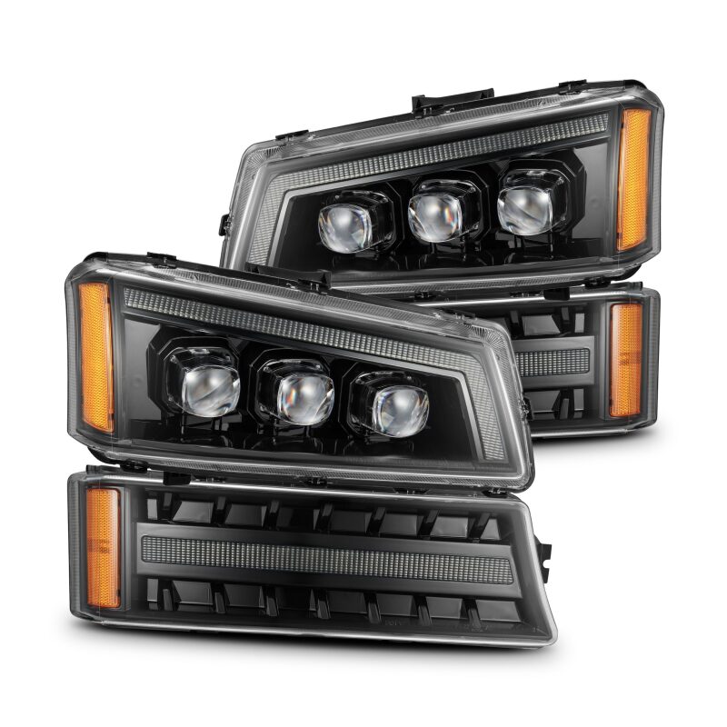 AlphaRex 880254 03-06 Chevrolet Silverado 1500/2500 HD/3500 HD/Avalanche Alpha-Black NOVA LED Projector Headlights