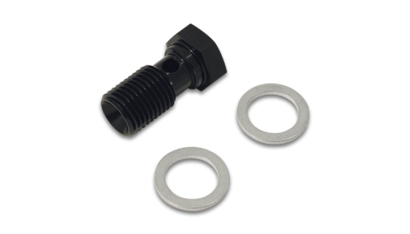 Vibrant Aluminum Banjo Bolt w/2 Washers (M12x1.25 20mm LG) - Anodized Black