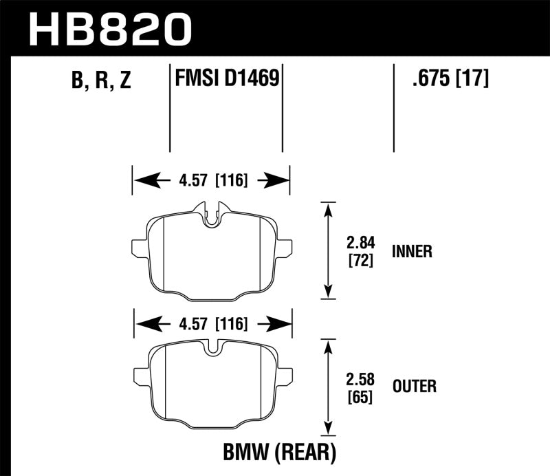 Hawk Performance HB820B.675 HPS 5.0 Street Brake Pads