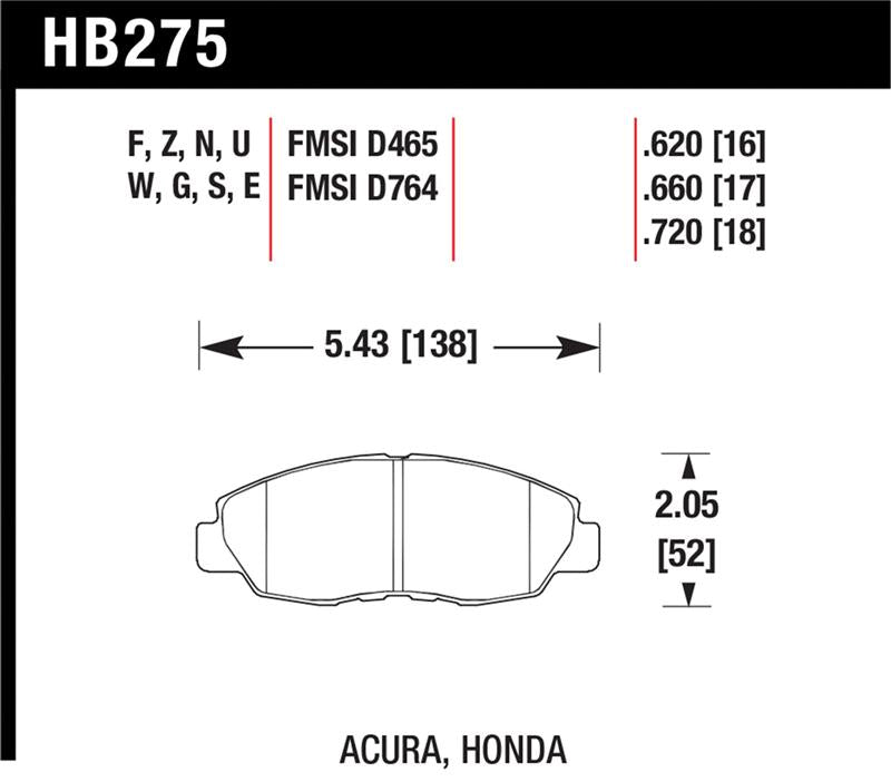 Hawk Performance HB275B.620 HPS 5.0 Street Brake Pads
