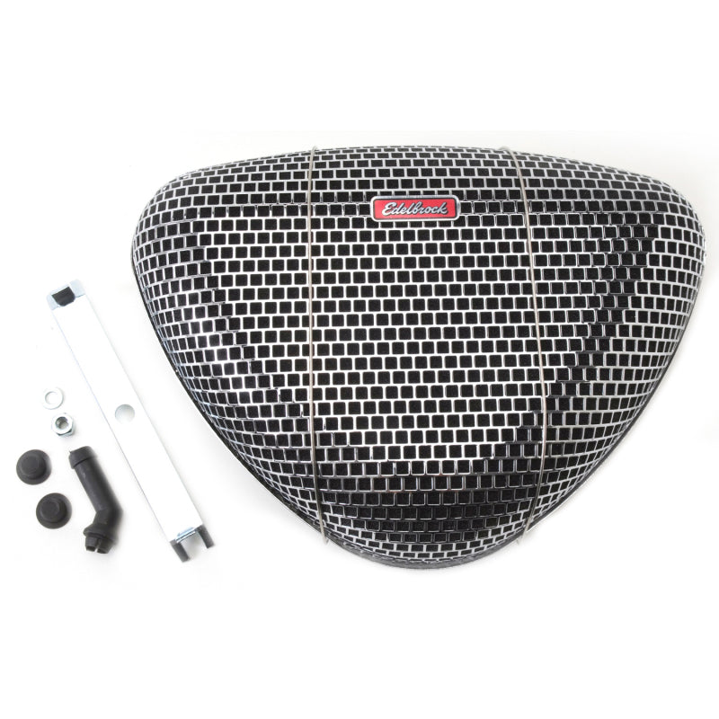 Edelbrock 1002 Pro-Flo 1000 Triangular Air Cleaner 11-3/8 x 8-3/8 x 3 in Chrome