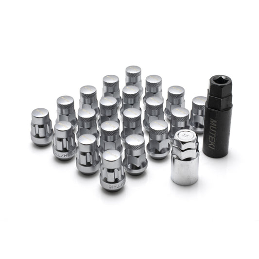 Wheel Mate 32926SSP Muteki SR35 Closed End Lug Nuts with Locks Satin Silver M12x1.50 35mm