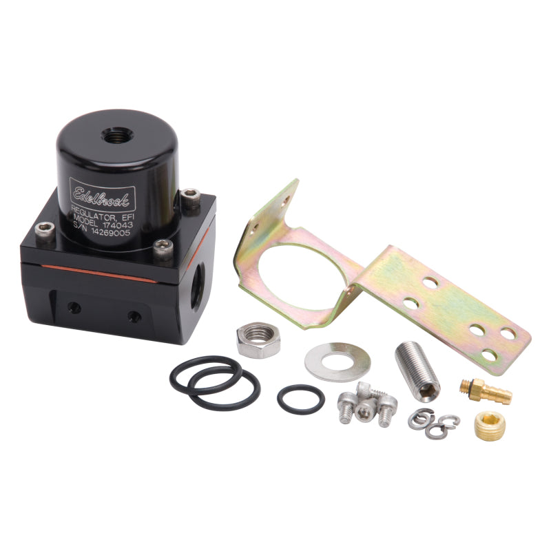 Edelbrock 174043 Fuel Pressure Regulator EFI 180 GPH 35-90 PSI -6 In/Out -6 Return Black