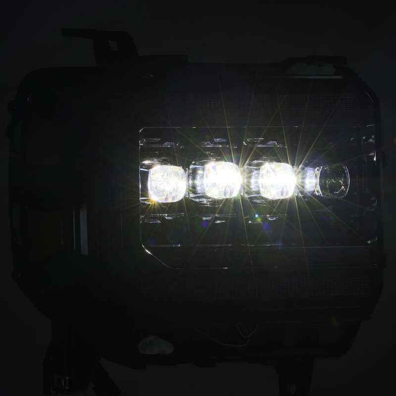 AlphaRex 880616 14-18 GMC Sierra NOVA LED Projector Headlights Plank Style Alpha Black w/Activation Light/Sequential Signal/DRL